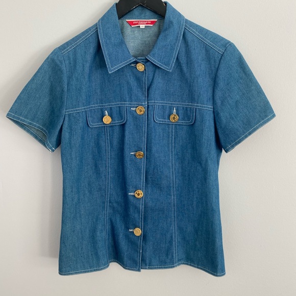 Alain Manoukian 100% cotton denim shirt size 40/M - Picture 8 of 12
